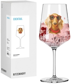 Ritzenhoff Longdrinkglas Tierisch Glücklich, Kristallglas