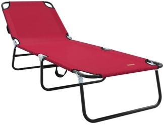 vidaXL Klappbare Sonnenliege 1-Person Rot 56 x 189 x 87cm Stoff 42003142