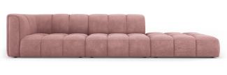 Micadoni Modulares Sofa Serena 4-Sitzer offene Seite Rechts Strukturierter Stoff Rosa