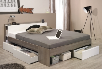 Parisot Most Funktionsbett Eiche mit 3 Bettkästen 160x200cm
