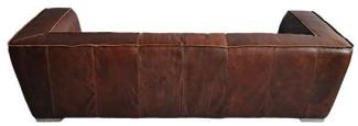Clubsofa Darkford 3-Sitzer Leder Chrom