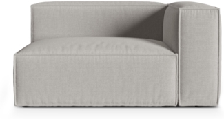 Micadoni Eckmodul Nuria 2-Sitzer Rechts Strukturierter Stoff Hellgrau