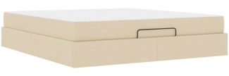 vidaXL Bettgestell mit Speicher Creme 180 x 200 cm Stoff 3399513
