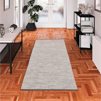 Pergamon Wollteppich Baumwolle Kelim Teppich Läufer Easy, Rechteckig, Höhe: 8 mm