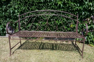 GartenHero Gartenbank Gartenbank Schmiedeseisen ausklapp Tisch Bank Metall Metallbank Garten, Ausklappbarer Tisch