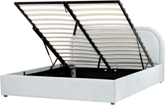 Bett mit Stauraum Stoff QUILLIEN 160 x 200 cm Hellblau
