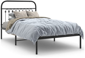 vidaXL Bettgestell mit Kopfteil Metall Schwarz 100x190 cm 376594