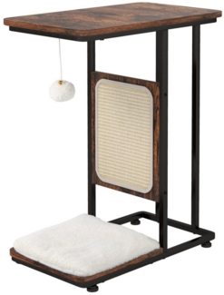 COSTWAY Kratzmatte, (1-tlg), Beistelltisch mit Kratzbrett, 4 in 1 Katzenmöbel