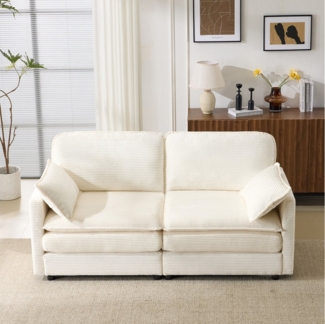 REDOM Loungesofa Stylisches 2-Sitzer-Sofa, Aus Kord-Stoff – Bequem, geräumig und stabil mit Holzrahmen 1 Teile, mit Relaxfunktion