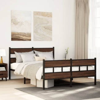 vidaXL Bettgestell ohne Matratze mit Kopf- und Fußteil 137x190 cm 4017168