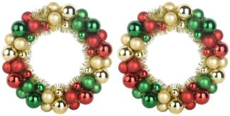 vidaXL Weihnachtsballkränze 2 pcs Mehrfarbig 33 x 33 x 7 cm Polystyrol 42019687