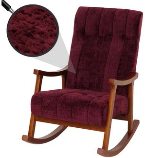 MCW Schaukelstuhl MCW-K10-C, Große Sitzfläche mit Nosagfederung, mit dekorativen Zierknöpfen