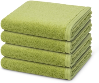 Vossen Vegan Life 4 tlg. Frottier-Set - 4 X Handtuch (50 X 100cm) - 580 g/m2 - Avocado