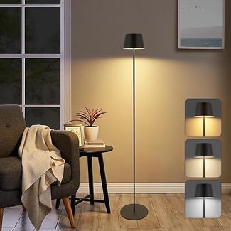 ZMH LED Stehlampe 120cm Wohnzimmer Solar Stehleuchte Outdoor Touch-Dimmbar 3000K-6500K mit USB-C aufladbar Akku kabellose Standleuchte höhenverstellbar wasserdicht für Innen Garten Terrassen