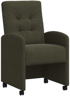 vidaXL Esszimmerstühle mit Rollen 2 pcs Armeegrün 58 x 67 x 97 cm 42017899