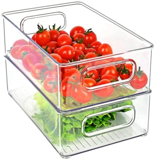 zggzerg Aufbewahrungsbox Kühlschrank Organizer 2er Set, Durchsichtig Stapelbare (2 St)