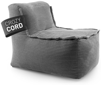 Lumaland Sitzsack-Sofa, Polyester, Mittelteil, Cord - Grau, 70 x 81 x 54 cm