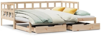 vidaXL Tagesbett Ausziehbar mit Schubladen ohne Matratze 80x200 cm 3302209