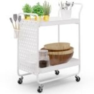 Klarstein Servierwagen Chibi, Trolleywagen Ordungswagen 2 Etagen Mobil