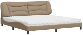 vidaXL Bett mit Matratze "Hvar" Cappuccino-Braun 200x200 cm Kunstleder 3208749