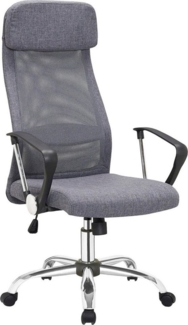 Bürostuhl Chrom, Nylon, Mesh und Leinen Grau