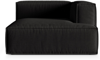 Micadoni Recamiere Nuria 1-Sitzer Rechts Strukturierter Stoff Schwarz