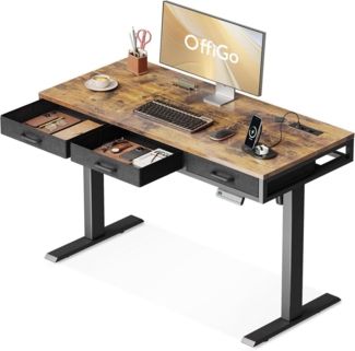 LuxusKollektion Schreibtisch Höhenverstellbarer Schreibtisch mit Schubladen, 120cm, Elektrischer