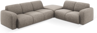 Micadoni Boucle Ecksofa Molino 6-Sitzer Rechts Chenille Grau