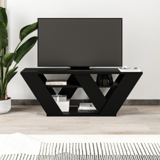 Decortie TV-Schrank Pipralla Moderner TV-Ständer Multimedia Mit Einlegeböden, 110 x 30 x 40 cm