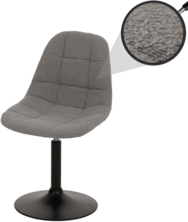 Esszimmerstuhl HWC-A60, Küchenstuhl Stuhl Drehstuhl, Stahl FSC® Stoff/Textil Bouclé (450g/m²) ~ grau