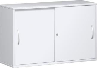 Schiebetürenschrank mit Mittelseite, 120x42x77cm, Weiß