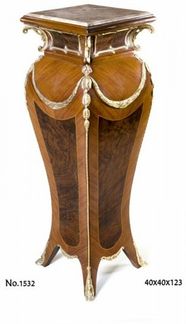 Casa Padrino Barock Säule mit Marmorbesatz 40x40 x H. 123 cm - Limited Edition