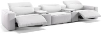 Sofanella Dreisitzer LENOLA Echtlederbezug Kinocouch Sofa in Weiß S: 332 Breite x 109 Tiefe