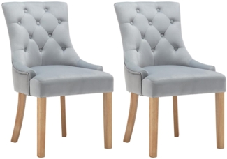 2er Set Stühle aus Samt 56 x 91 x 63 cm Hellgrau