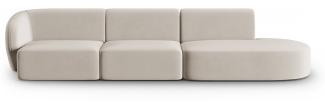 Micadoni Modulares Sofa Shane 4-Sitzer Rechts Samtstoff Beige