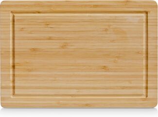 ZELLER 25219 Schneidebrett aus Bambus mit Saftrille, ca. 32 x 22 x 1,6 cm