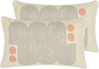 Kissen 2er Set Geometrisches Muster TIARELLA 30 x 50 cm Bunt
