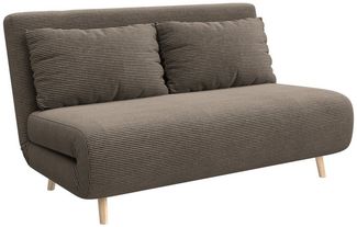 HOMCOM Schlafsofa 2-Sitzer-Sofa mit Bettfunktion, 2 Kissen, Polstersofa 1 Teile, für Wohnzimmer, Schlafzimmer, Kaffee-Braun