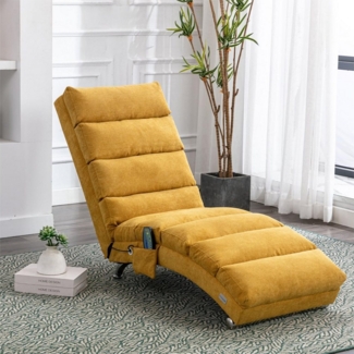 LVHOM Relaxsessel Sackleinen Massage-Liege INDOOR PREMIUM (Ergonomische Fernbedienungs-Steuerung, 5 Massageprogramme, Schwerlastfähig bis 250 kg), Elektrische Entspannung mit skandinavischem Flair