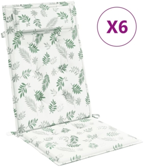vidaXL Hochlehner-Auflagen 6 Stk. Blattmuster Oxford-Gewebe 361930