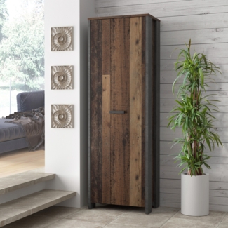 FORTE Clif Kleiderschrank, Holzwerkstoff, Grau/Braun, 67 x 201,5 x 41,6 cm
