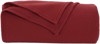 Überwurfdecke, Wohndecke Bordeauxrot 170x130 cm Fleece