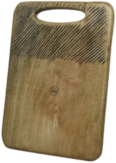 GAUMENKICK Schneidebrett Servierbrett rechteckig Mangoholz natur Griff Serviertablett 36cm, Holz
