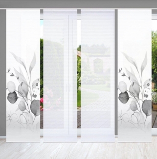HOME in green Schiebegardine 84096 ABANIO Schiebegardine rec. Polyester, 245x60 cm, halbtransparent, (4 St), Polyester (recycelt) Polyester