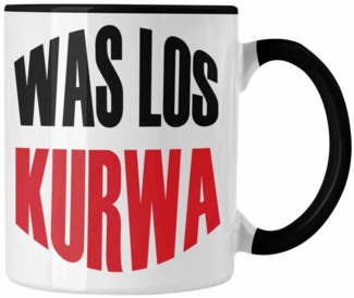 Trendation Tasse Lustige Tasse Spruch "Was Los Kurwa" Polen Polnisches Geschenk