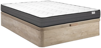 Vente-unique - Komplett-Set - 160 x 200 cm - Bettgestell mit Bettkasten + Taschenfederkernmatratze - Stärke 20 cm - Holzfarben hell - AMBRACIE von YSMÉE