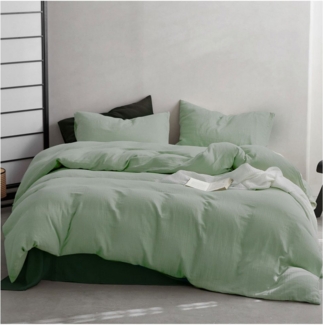 KEAYOO Bettwäsche Double Gauze Muslin, Double Gauze, 2 teilig, 100% Baumwolle Knitterlook Bügelfrei Traumhaft weiche Bettwäsche