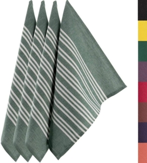 Loco Bird Geschirrtuch aus 100% Baumwolle, (Hochwertiges 4er Handtuch Set für die Küche, 45x75 cm gestreift), Geschirrhandtücher zum Abtrocknen