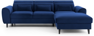 Eltap Foble Ecksofa (Velvetmat 40) Seite rechte, Dunkelblau, 196 x 100 x 267 cm