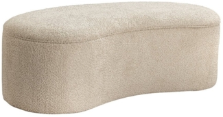 riess-ambiente Sitzbank ELEMENTAL 120cm champagner beige – Feinstrick Bouclé-Bezug, Stauraum (Einzelartikel, 1-St), bequeme Polsterbank aus Stoff mit Fach – ideal für Schlafzimmer & Flur